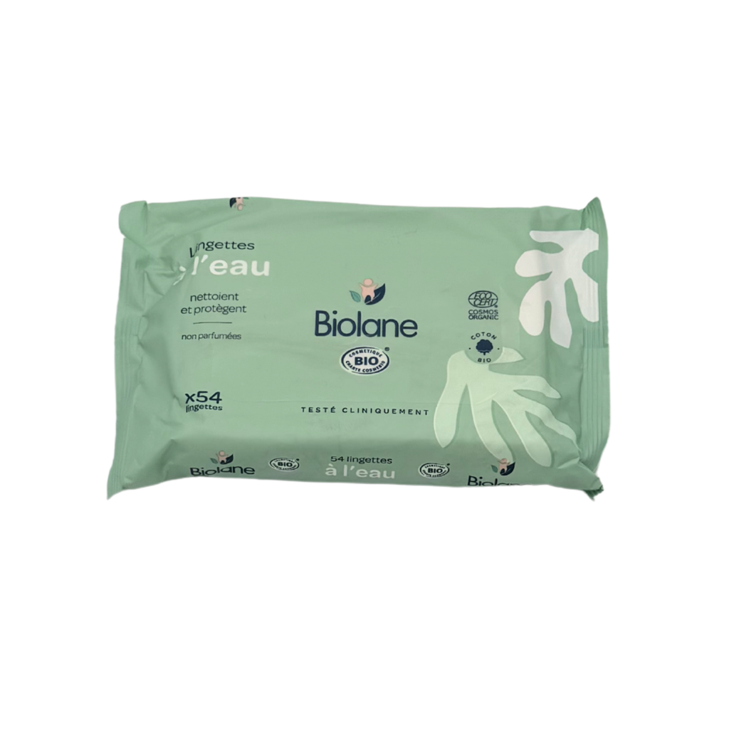 Paquet de 54 lingettes à l'eau biologiques