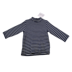 Sous-pull bébé bleu marine et blanc rayé - 6 mois