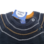 Robe pull enfant bleu marine en maille côtelée - 12 mois