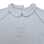 Brassière bleu clair à col Claudine motif ourson - 1 mois