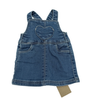 Robe salopette en denim avec cœur&nbsp; — 1 mois