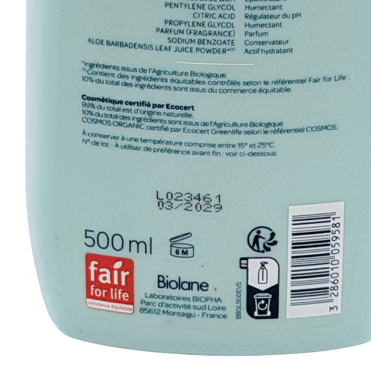 Gel lavant corps & cheveux bio — 500 ml