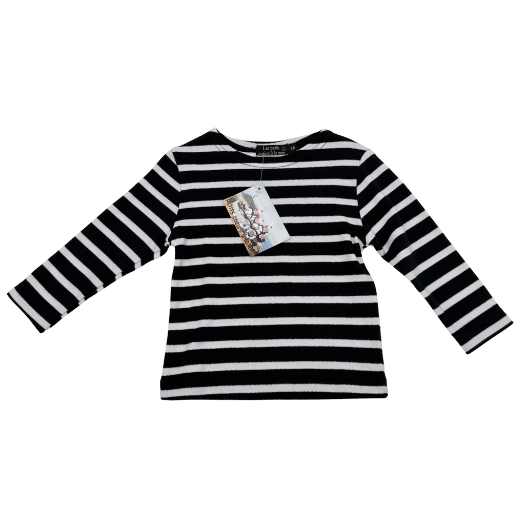 Marinière noir et blanc à manches longues — 2 ans