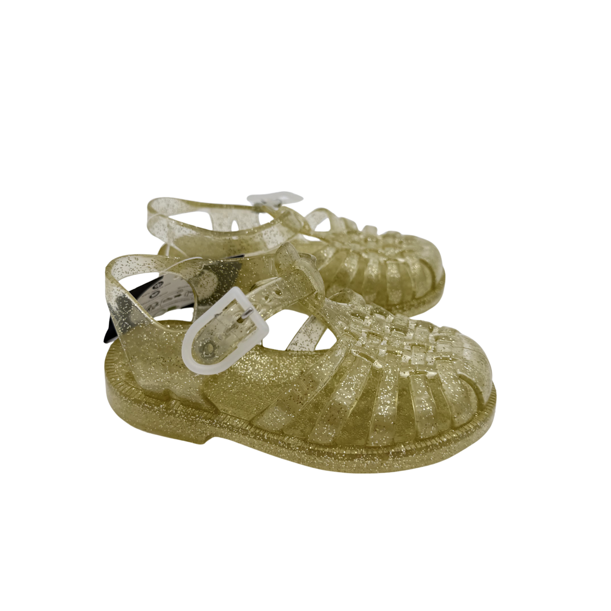 Sandales Méduse pailletées dorées — 23