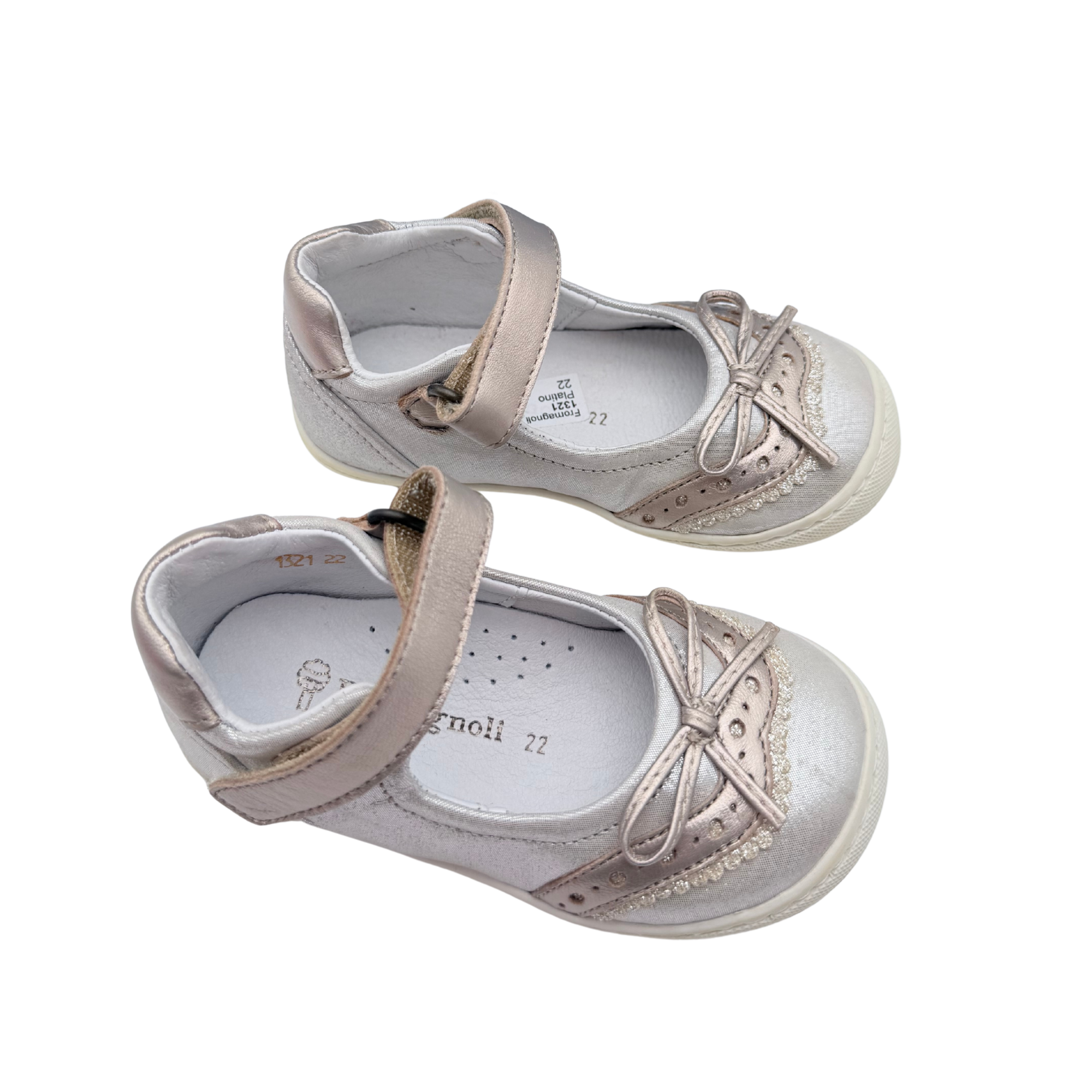 Babies beige métallisé à nœud — 22