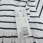 Robe marinière blanche et noire à volants — 6 mois