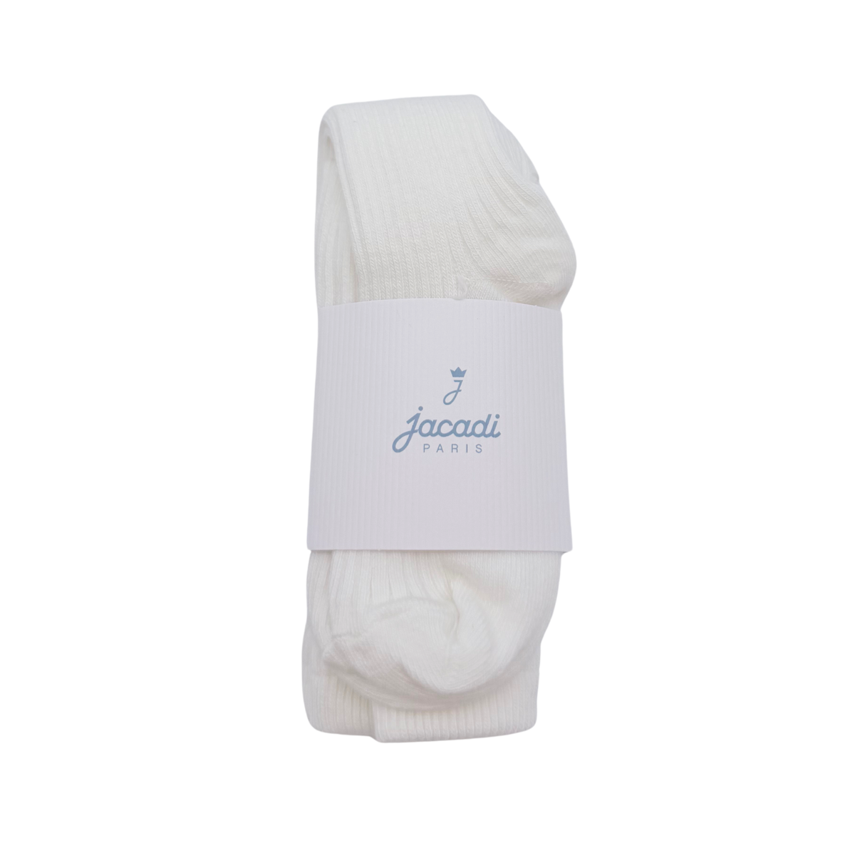 Collant enfant blanc en maille côtelée - 21-22