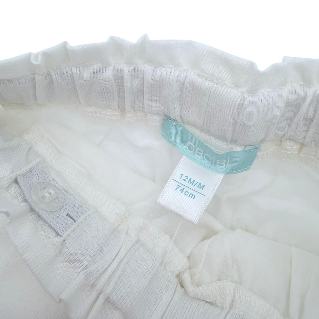 Pantalon blanc irisé — 12 mois