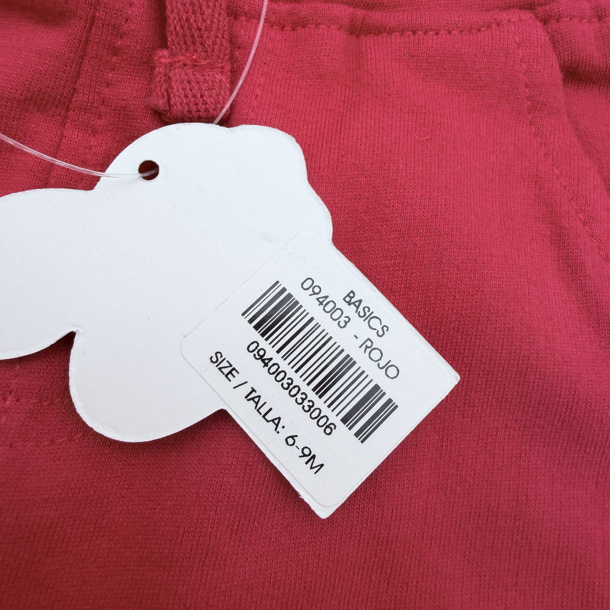 Short en molleton rouge — 6-9 mois