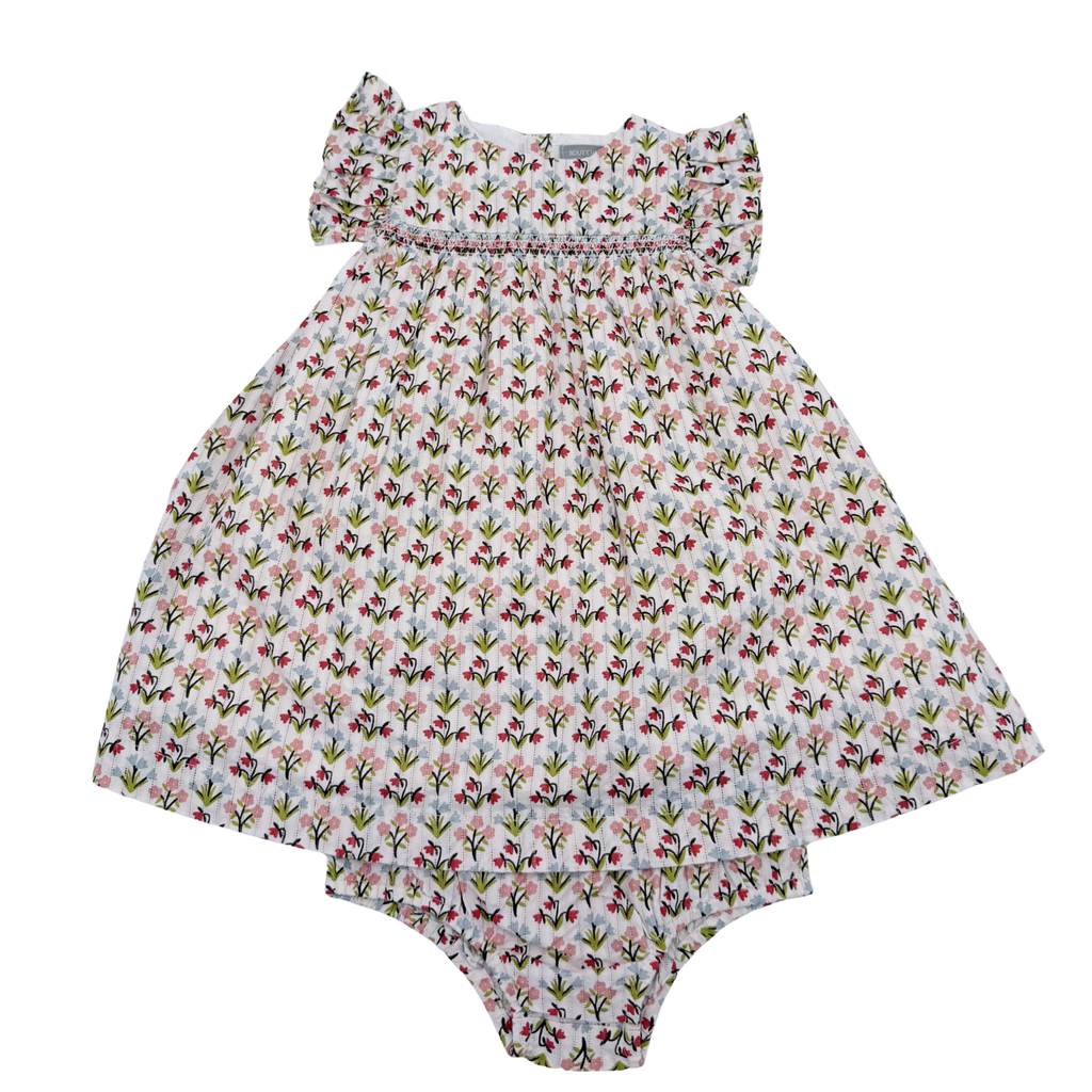 Robe fleurie avec bloomer assorti — 18 mois