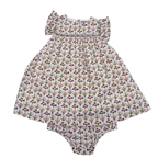 Robe fleurie avec bloomer assorti — 18 mois