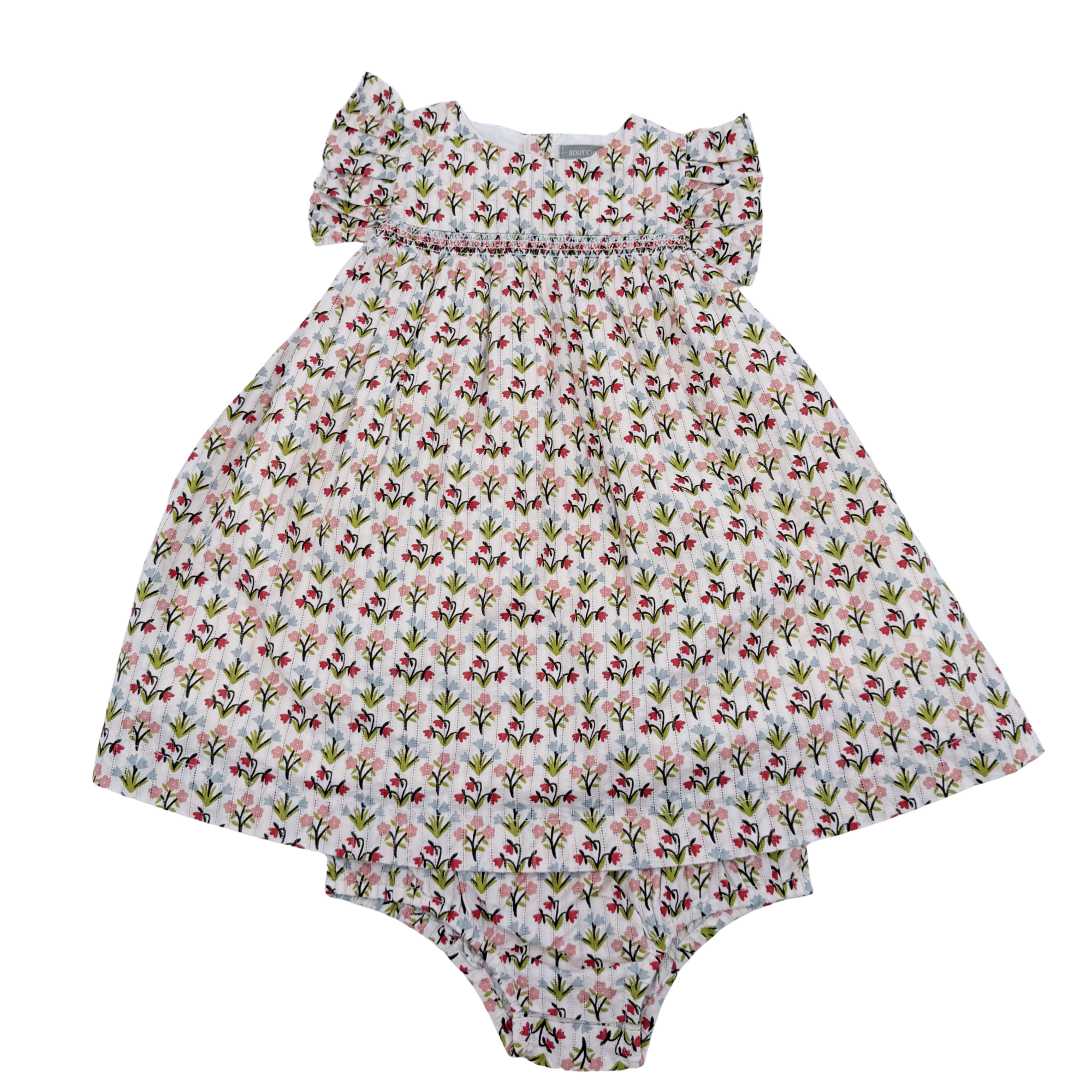 Robe fleurie avec bloomer assorti — 18 mois