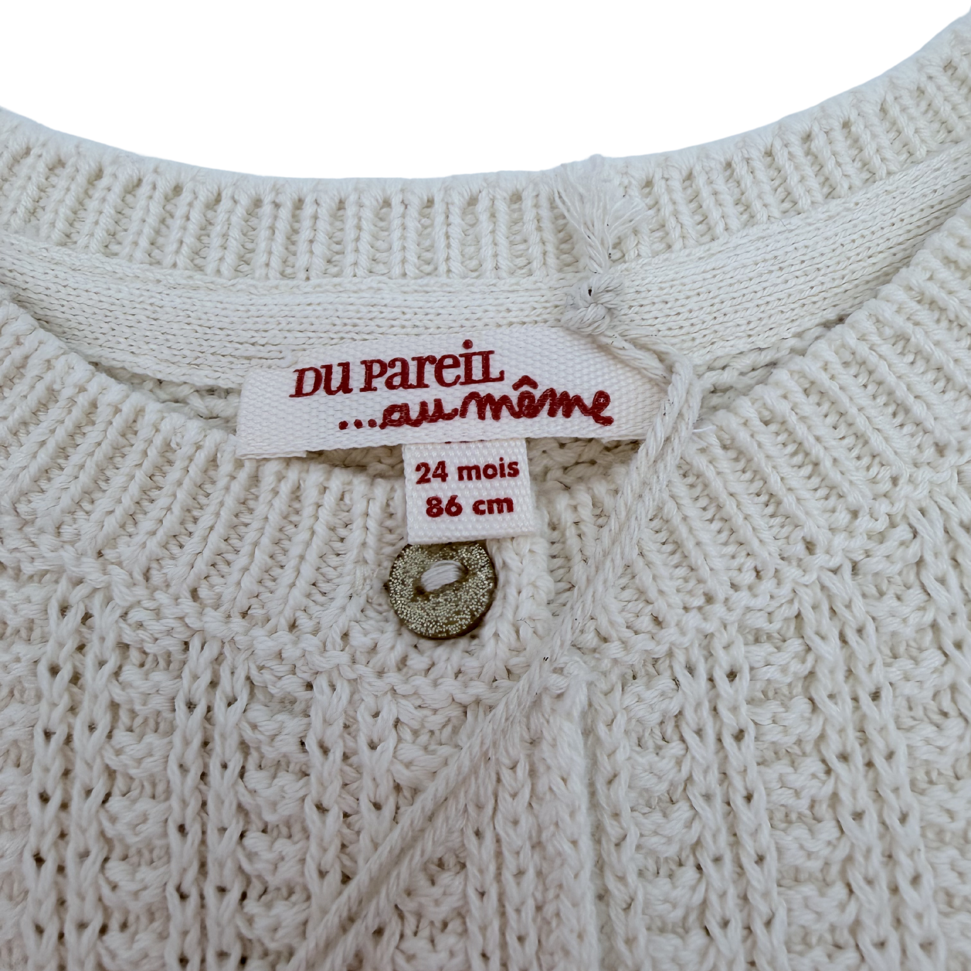 Gilet maille écru — 24 mois