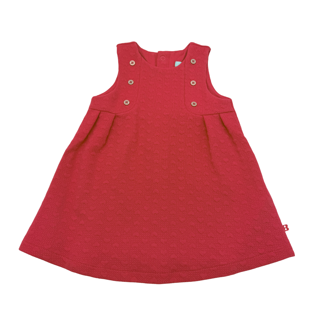 Robe rouge à motifs cœurs - 6 mois