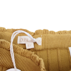 Legging moutarde en maille côtelée avec pompons - 8 ans