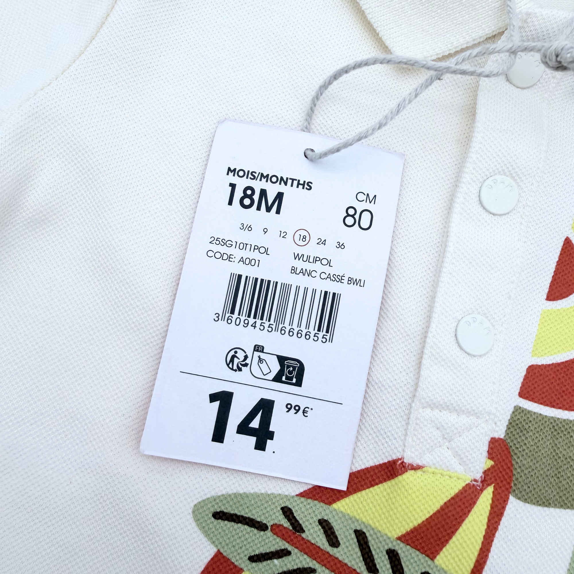 Polo perroquet tropical — 18 mois