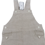 Salopette courte lin beige — 18 mois
