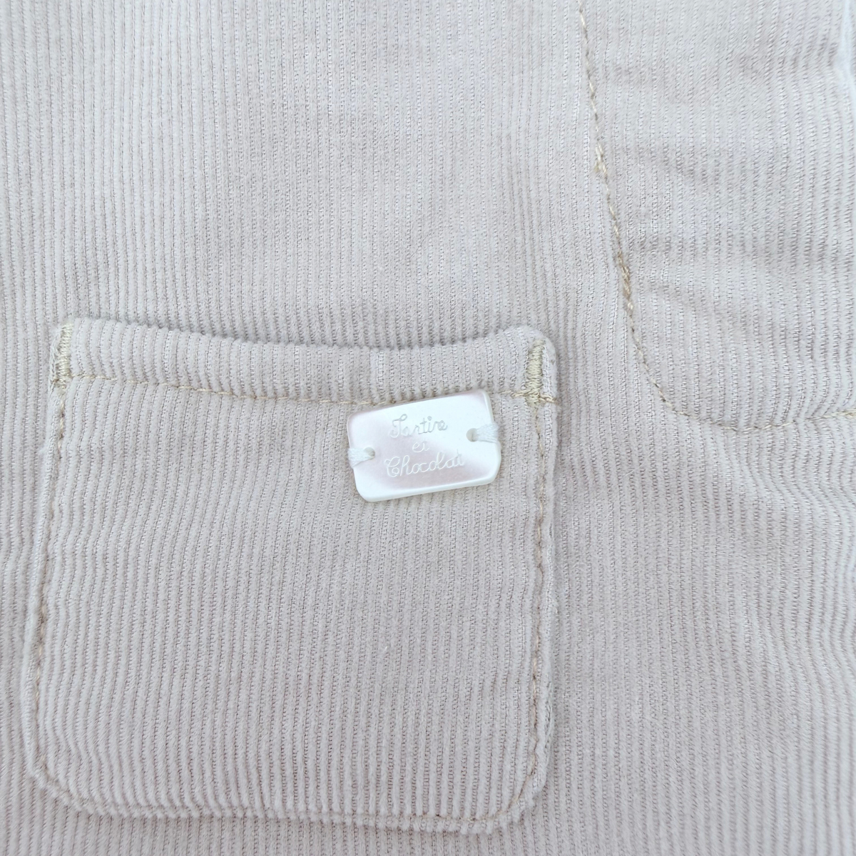 Salopette bébé beige en velours côtelé - 3 mois
