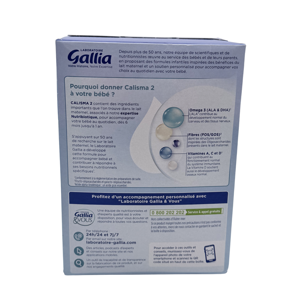 Lait infantile Calisma 2 – Lot de 3 x 1,2 kg – 6 à 12 mois