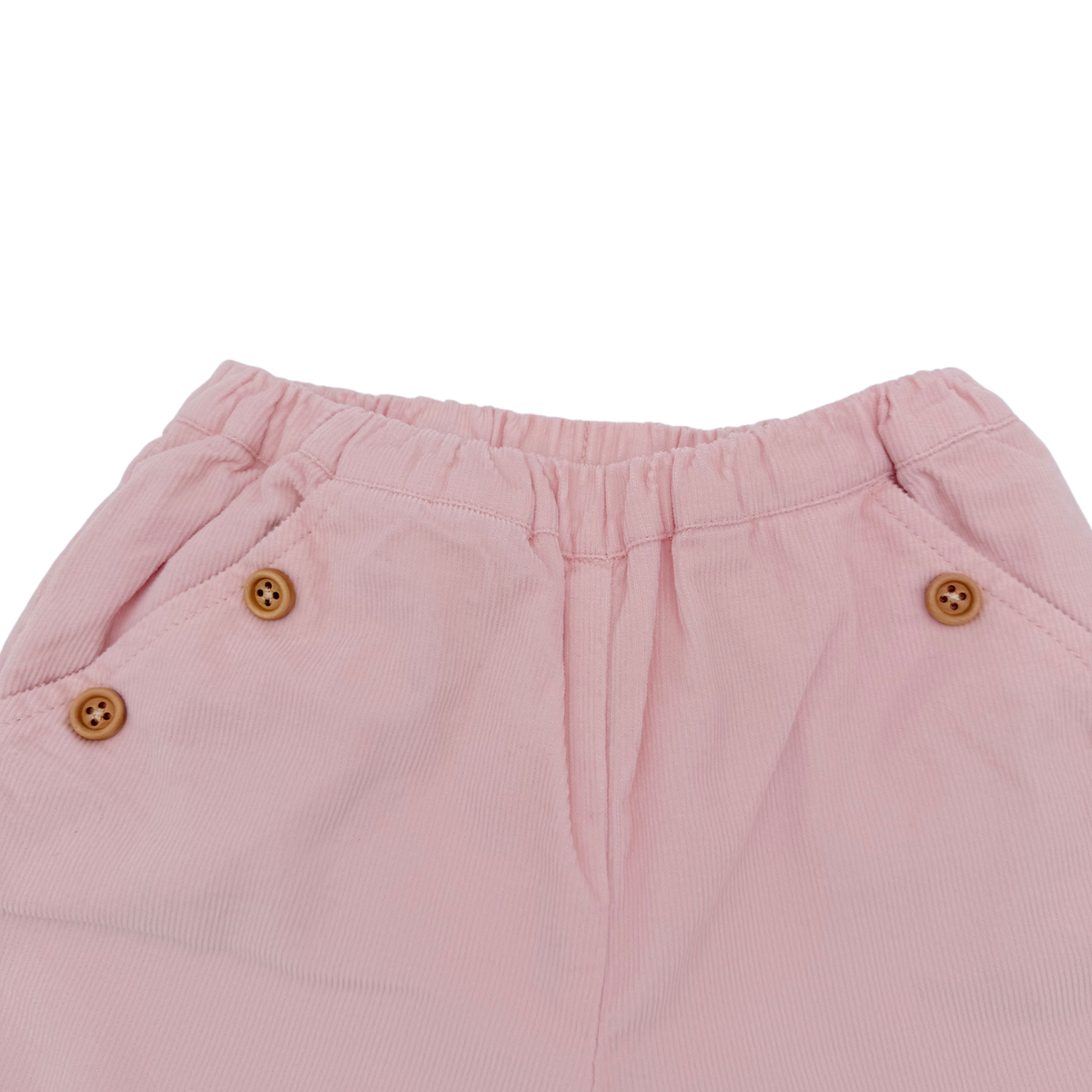 Pantalon rose en velours côtelé à boutons - 6 mois
