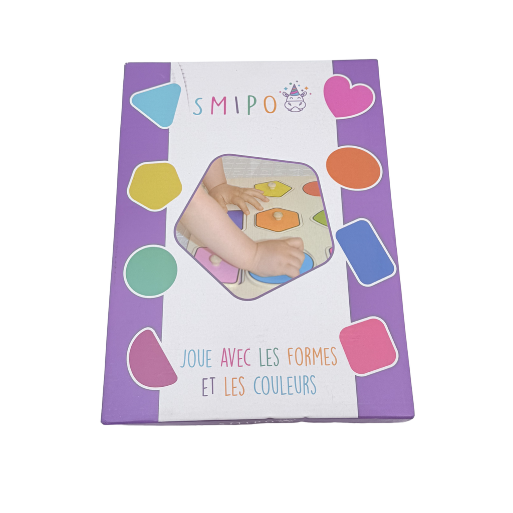 Puzzle d’éveil en bois Formes et couleurs - 12 mois +