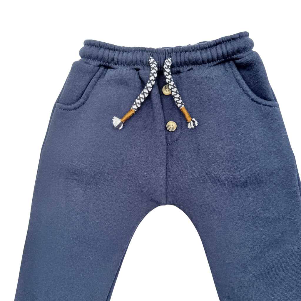 Lot de 2 pantalons bébé bleu marine et imprimé renards - 12 mois