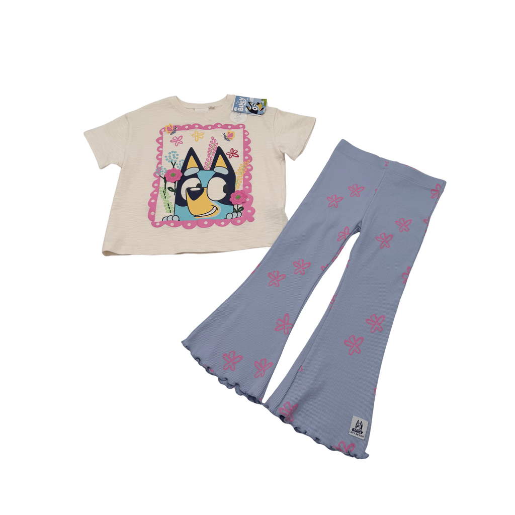 Ensemble fille t-shirt Bluey et pantalon évasé bleu - 2-3 ans