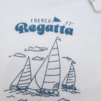 T-shirt bébé blanc motif voiliers - 6 mois