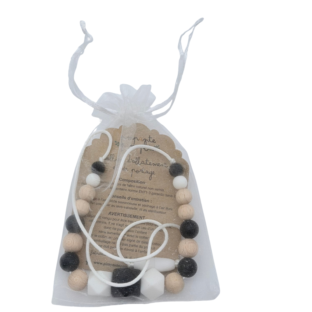 Collier de portage et d’allaitement en bois et silicone