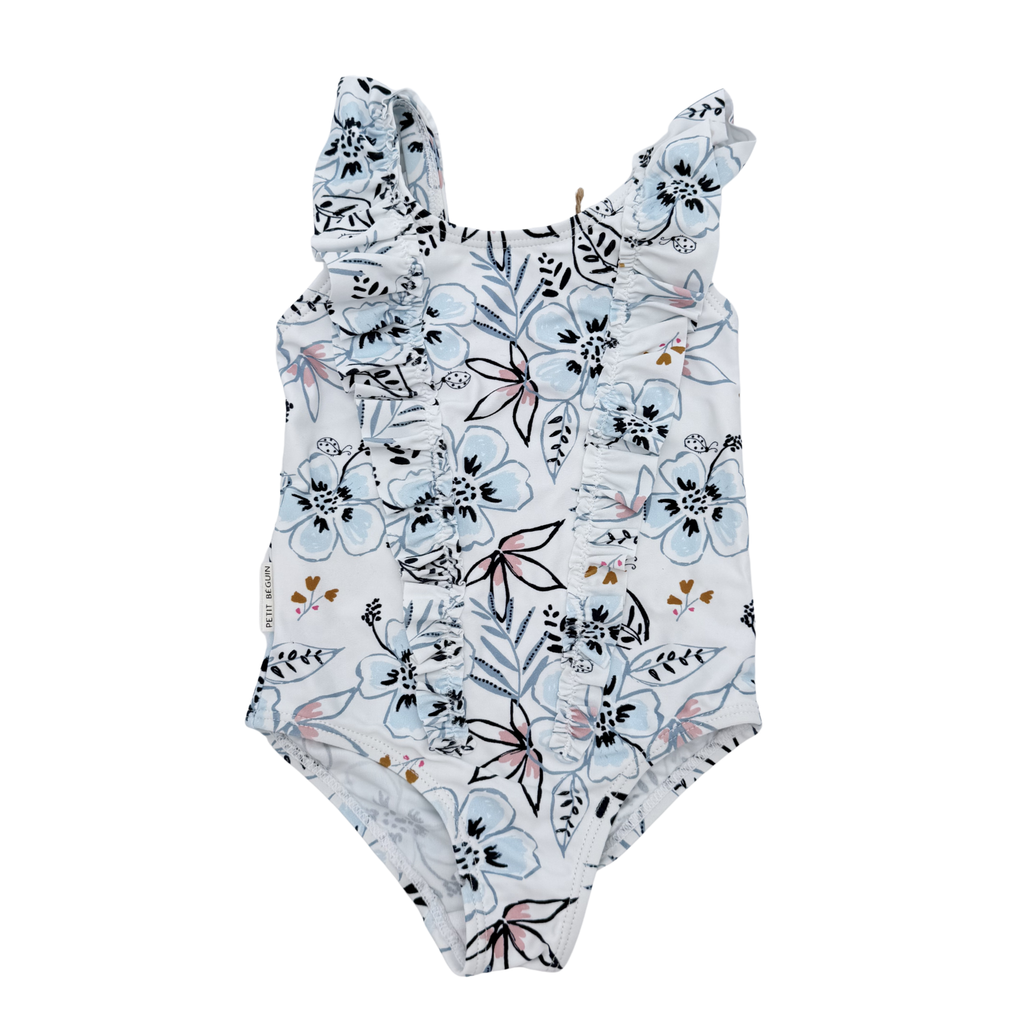 Maillot de bain fleuri à volants — 12 mois