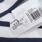 T-shirt bébé marinière blanc et bleu marine à manches longues - 24 mois