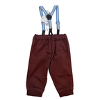 Pantalon bordeaux à bretelles - 6 mois