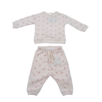 Ensemble molleton bébé écru imprimé cerises - 3 mois