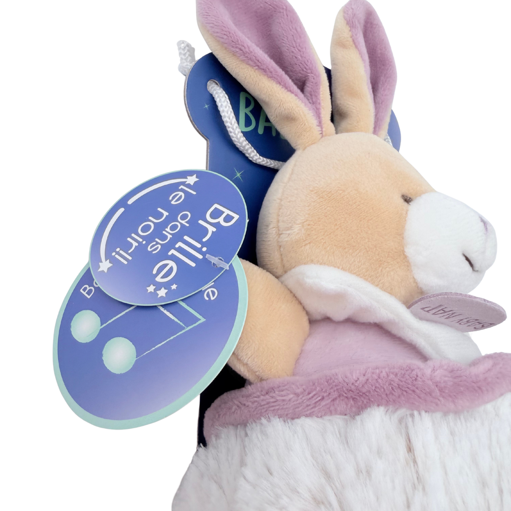 Doudou lapin musical phosphorescent