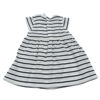 Robe marinière blanche et noire à volants — 6 mois
