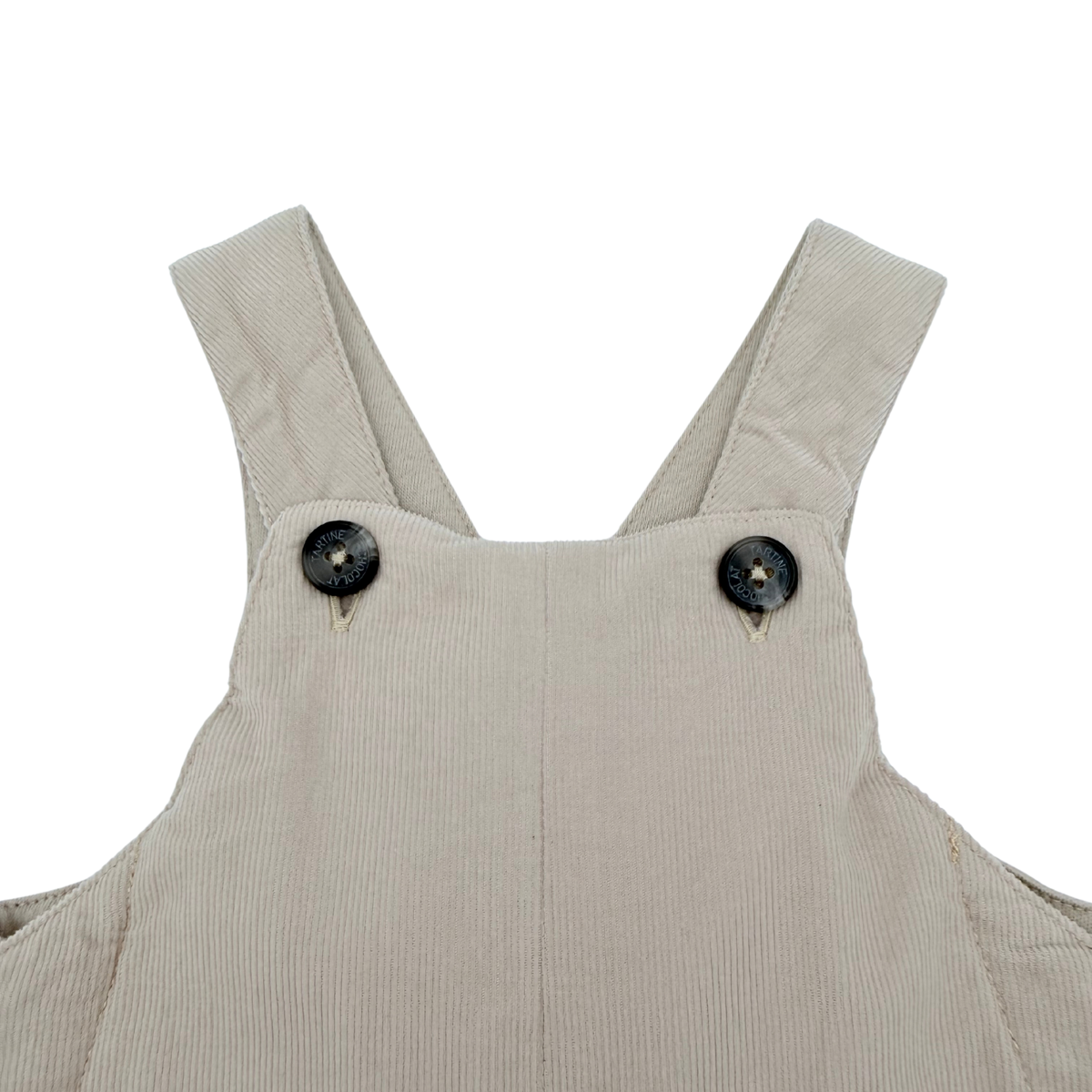 Salopette bébé beige en velours côtelé - 3 mois