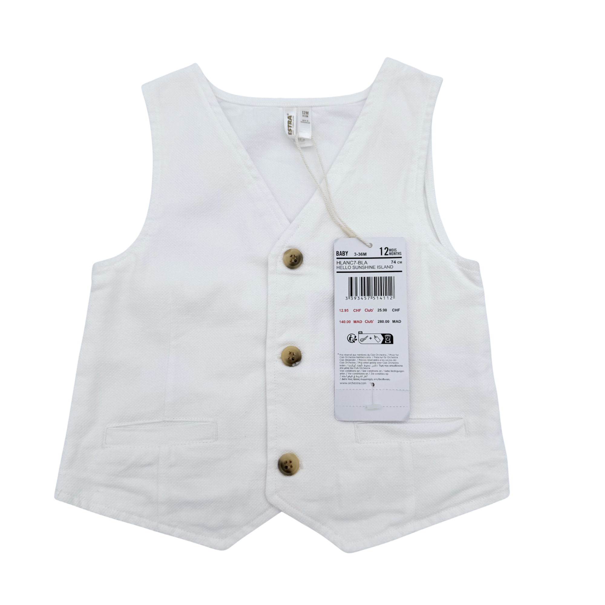 Gilet de costume blanc — 12 mois