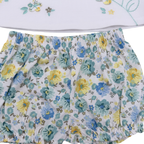 Ensemble bloomer fleuri bleu et jaune — 6 mois