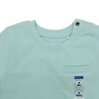 T-shirt turquoise texturé à poche – 36 mois
