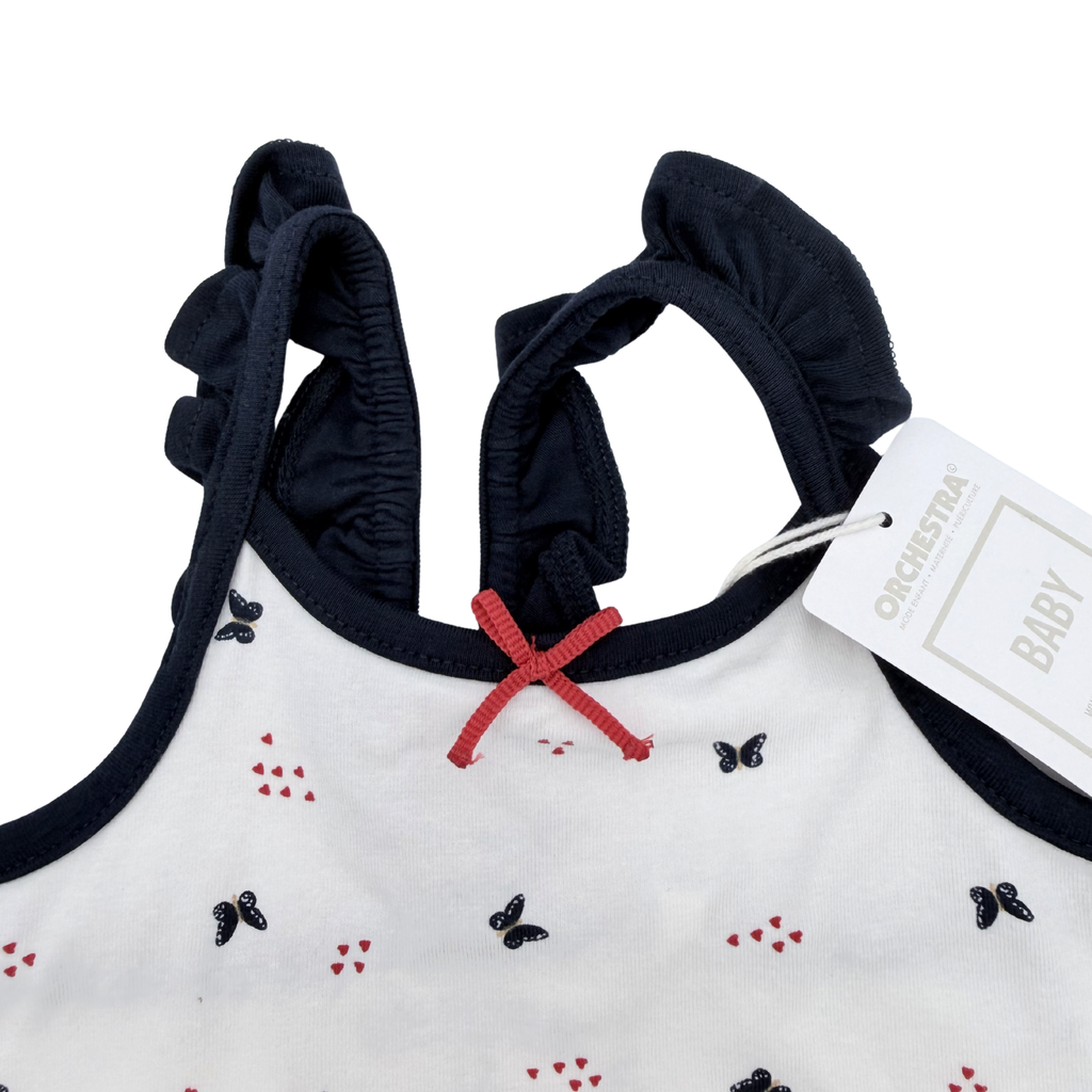 Robe blanche imprimée papillons — 12 mois