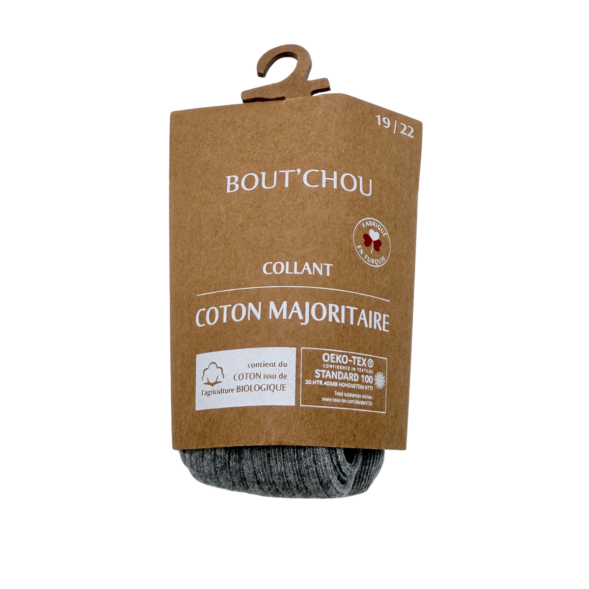 Collant bébé gris en coton biologique – 19-22