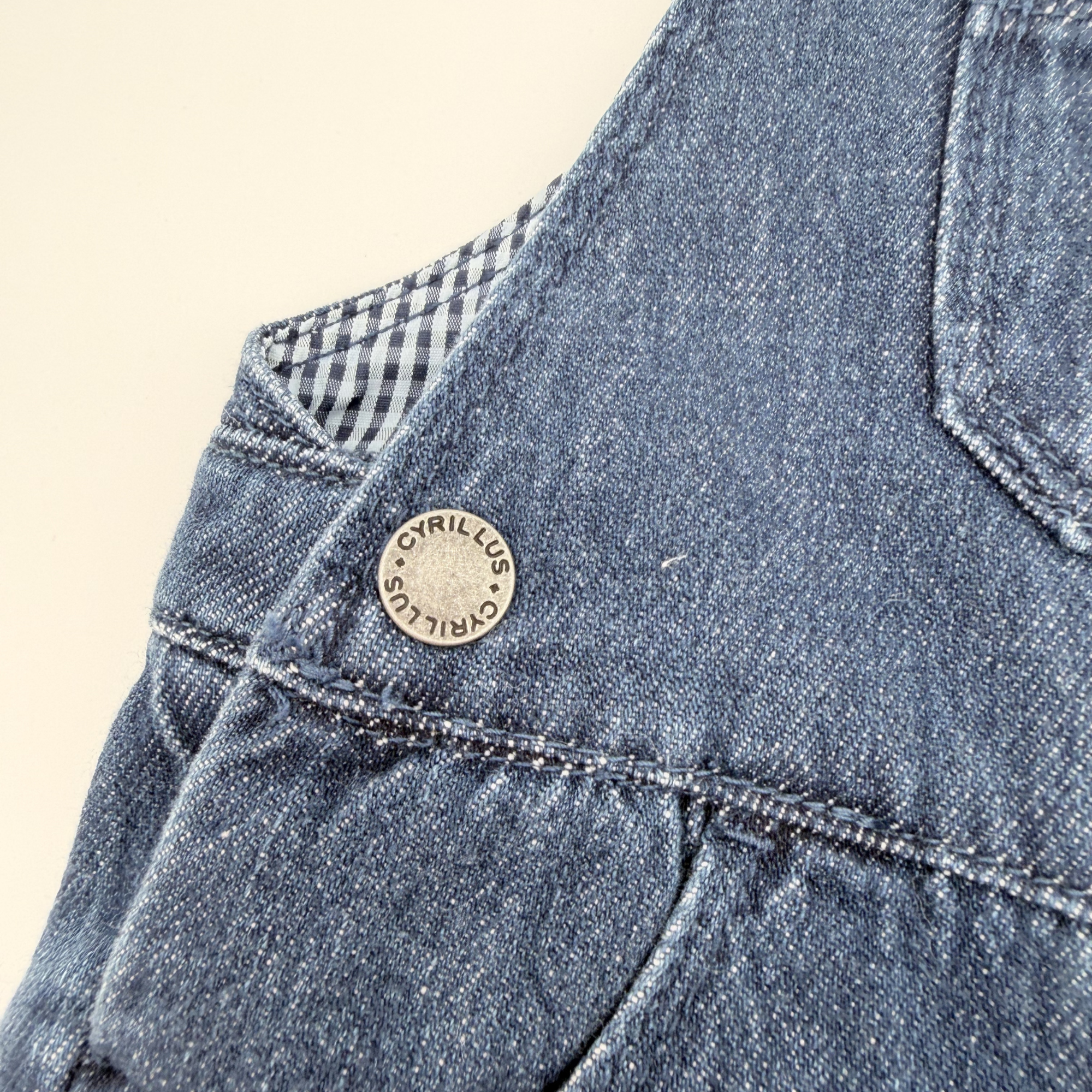 Salopette en jean bleu — 12 mois
