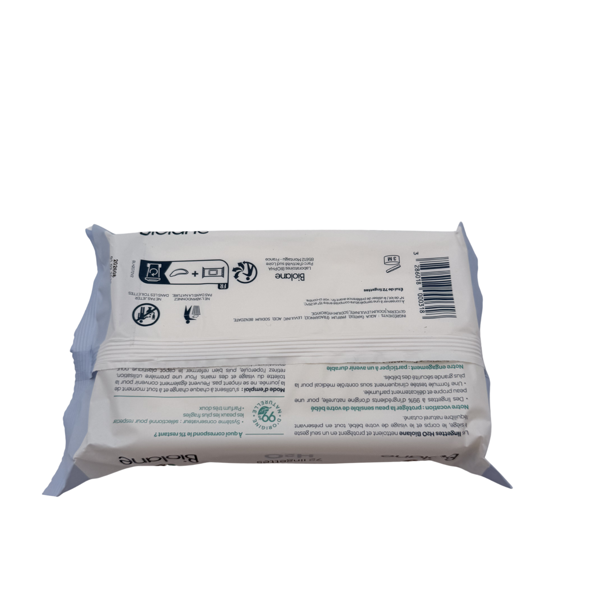 Paquet de 72 lingettes H2O