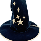 Chapeau de magicien bleu marine à étoiles dorées - 4-6 ans