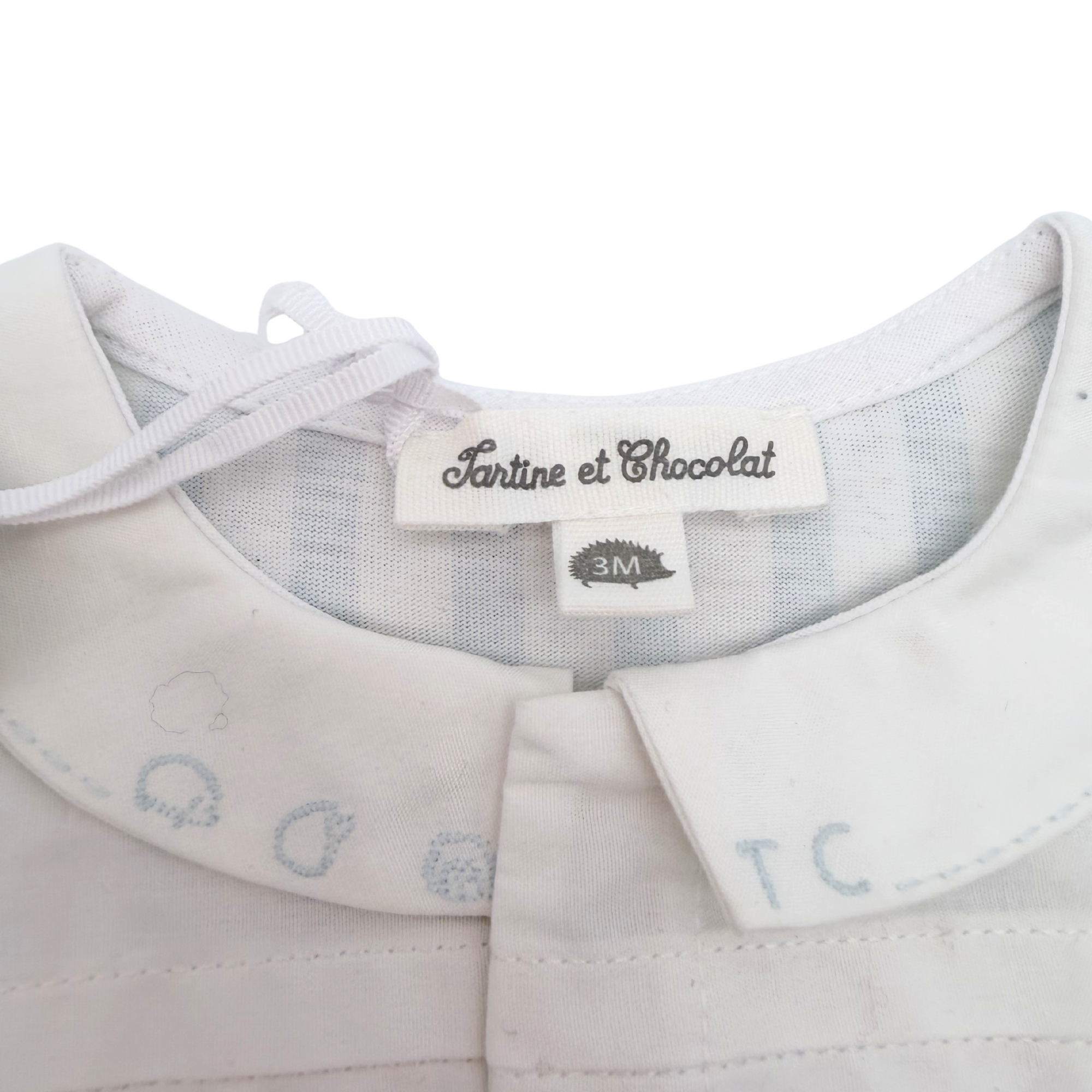 Barboteuse rayée bleu ciel — 3 mois