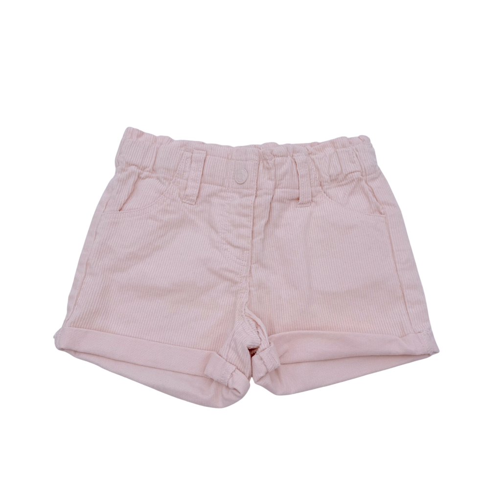 Short rose pâle en velours côtelé - 24 mois