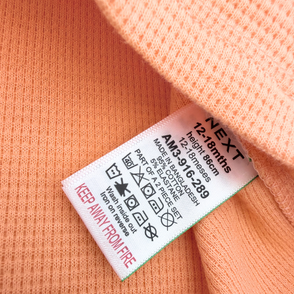 Ensemble orange en maille gaufrée — 12-18 mois