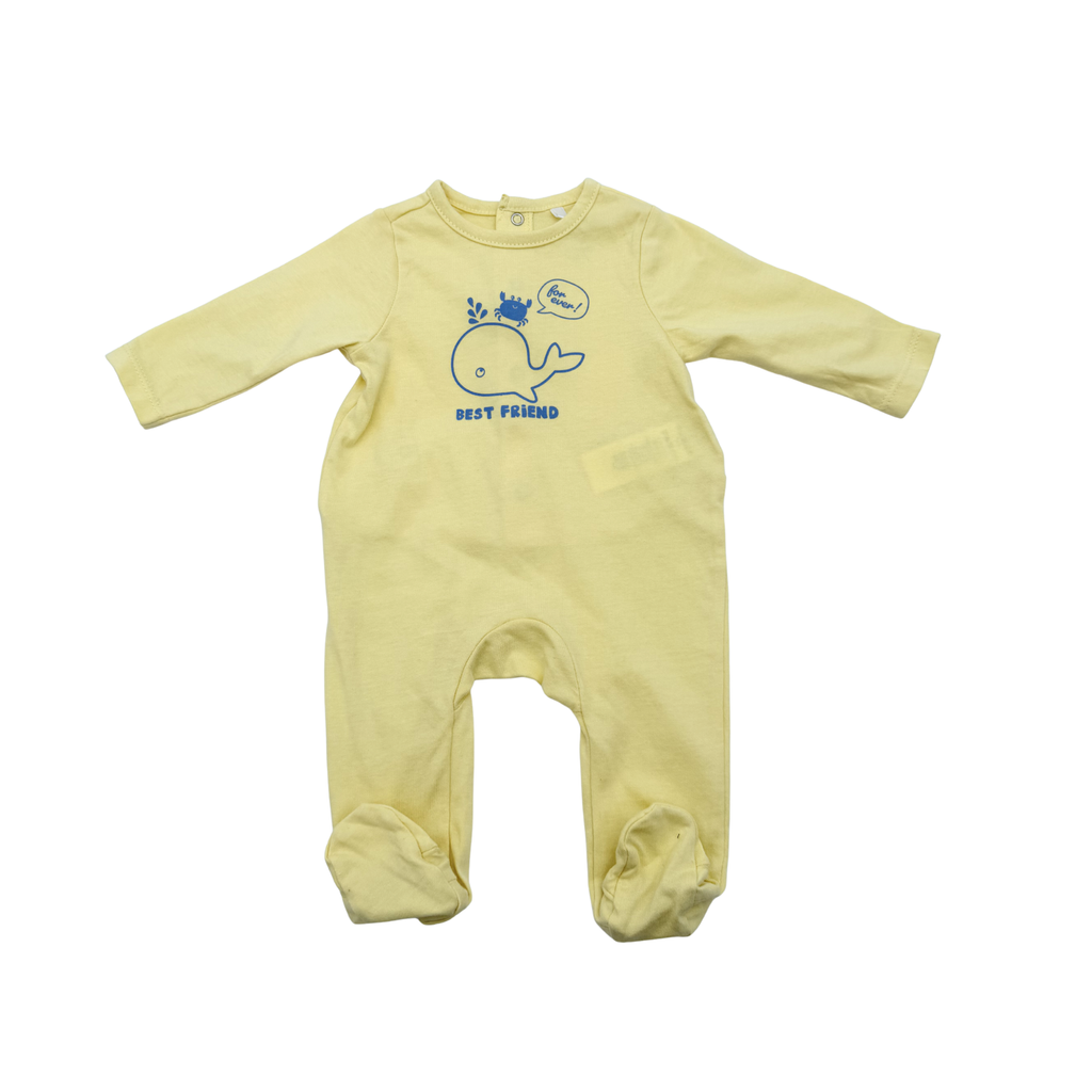 Pyjama jaune pâle « Best Friend » — 1 mois