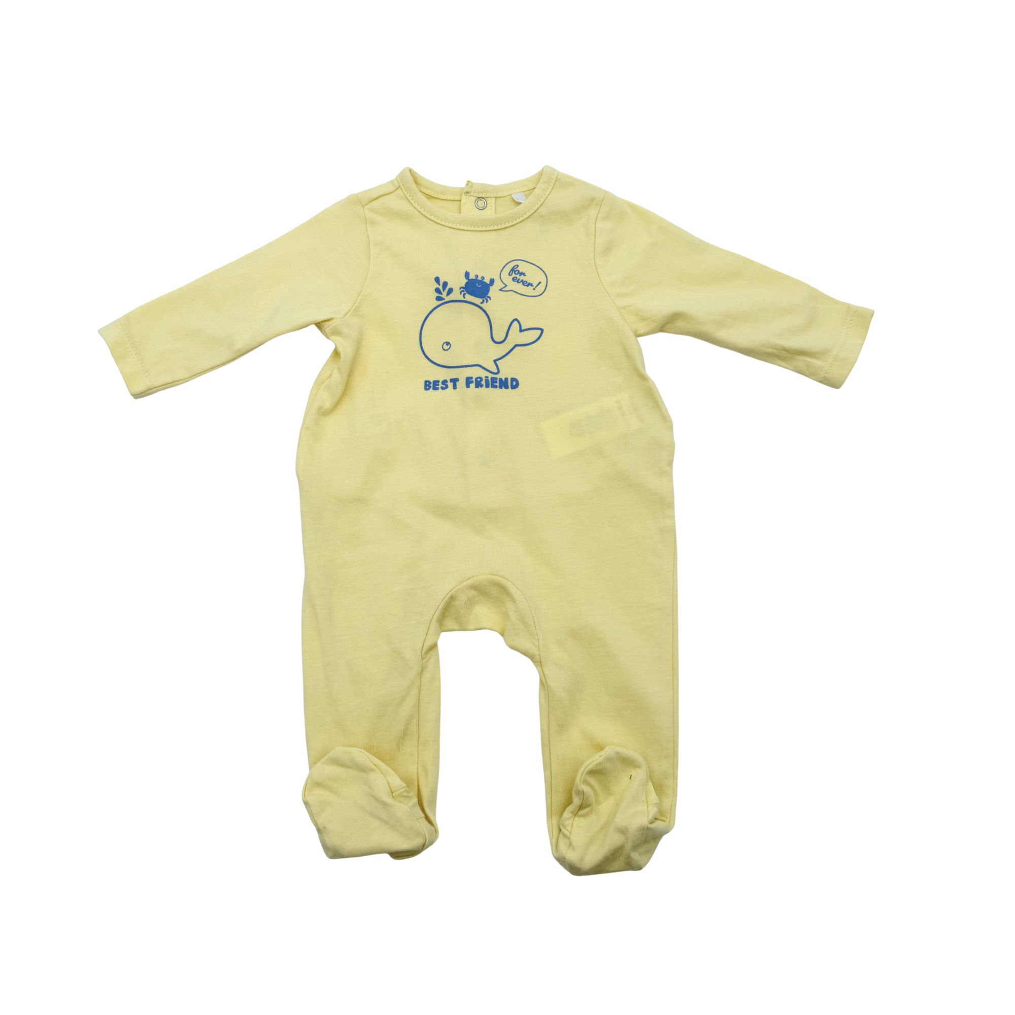 Pyjama jaune pâle « Best Friend » — 1 mois
