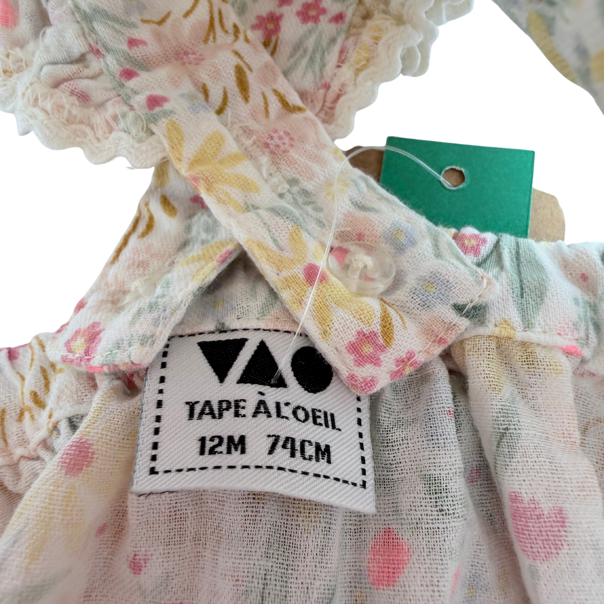Robe bébé fleurie avec bloomer assorti - 12 mois